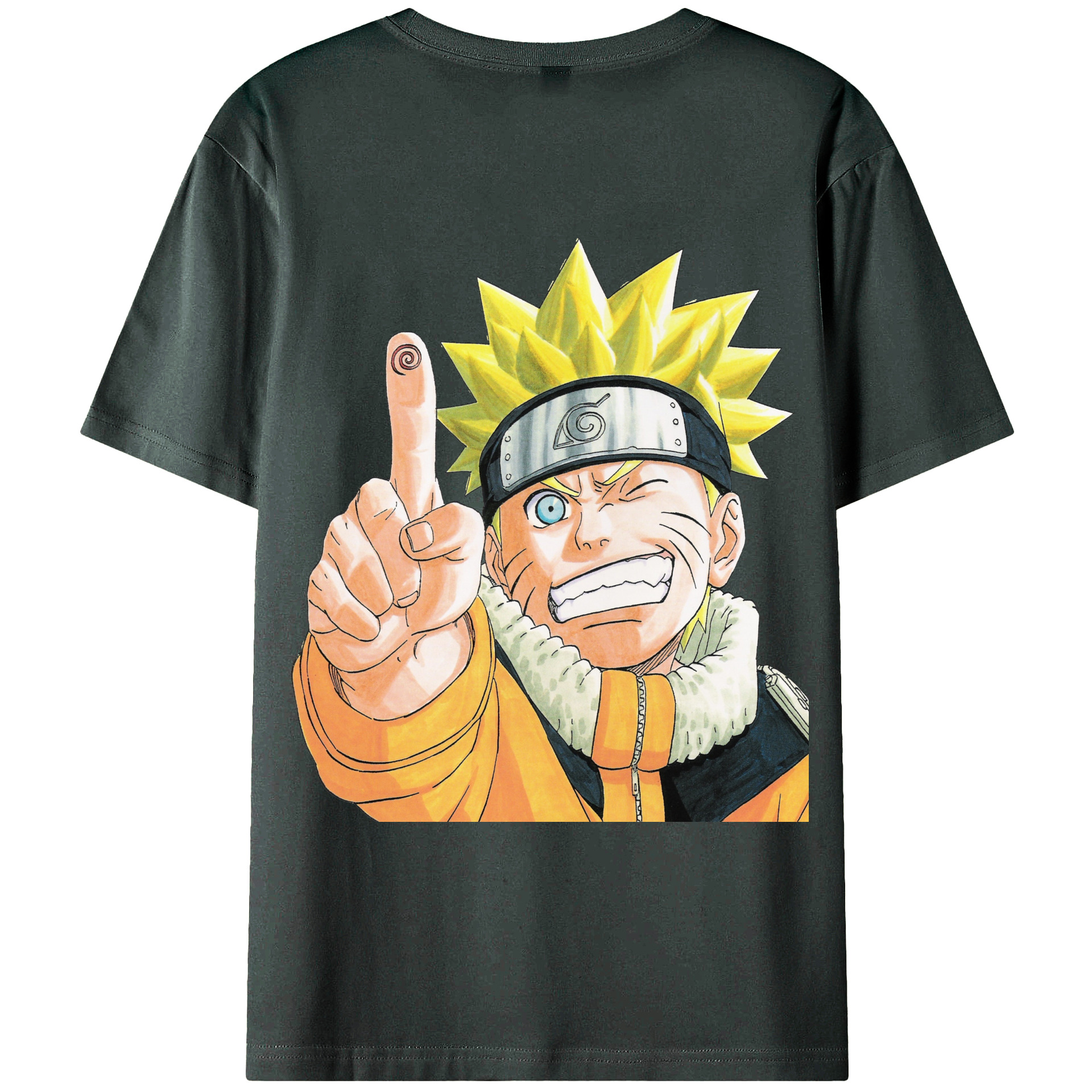 （画像用） NARUTO -ナルト- うずまき ナルト Uzumaki Naruto 綿100％ メンズ半袖Tシャツ（バックプリント） 通気性